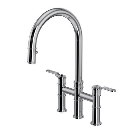 ROHL Armstrong Pull-Down Bridge Kitchen Faucet With C-Spout U.4549HT-APC-2